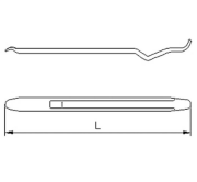 İzeltaş 6360 Levye Oluklu Kıvrık Uçlu 600 mm