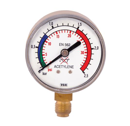 Yıldız 51102 Basınç Göstergesi 0-2,5 Asetilen Çıkış
