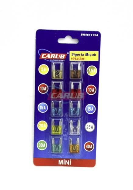 Carub Mini Bıçak Sigorta 10'lu Set
