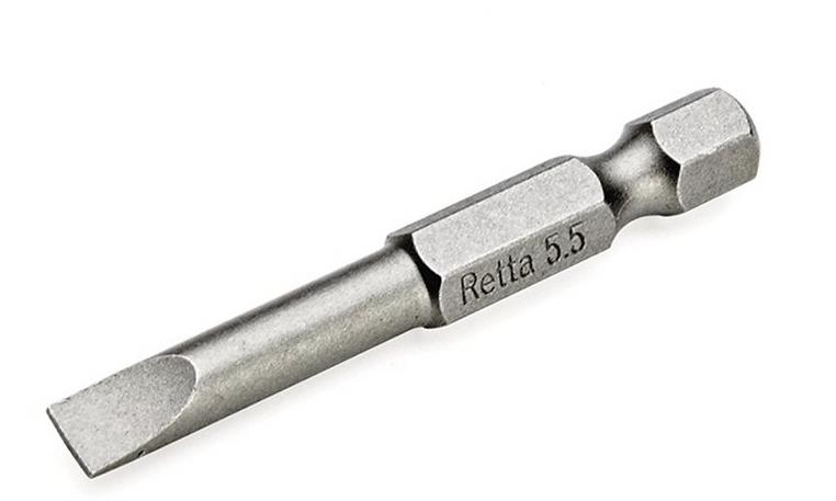 Retta 1/4'' Düz Bits Uçlar SL5.5mm x 50 mm
