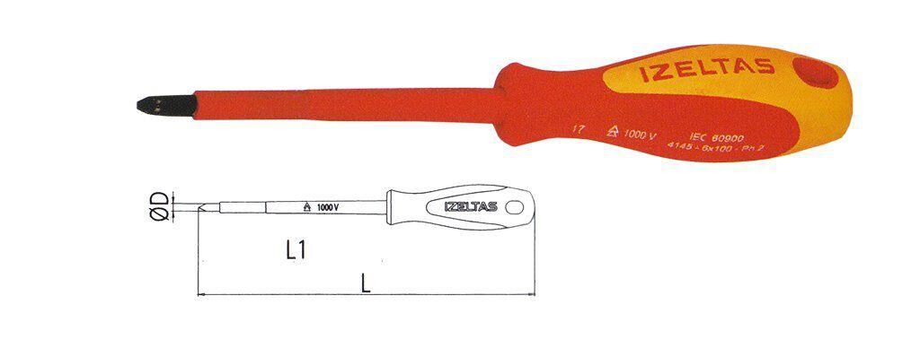 İzeltaş 4145 1000V İzol. Elktr. Yıldız Uçlu Torn. 3x60