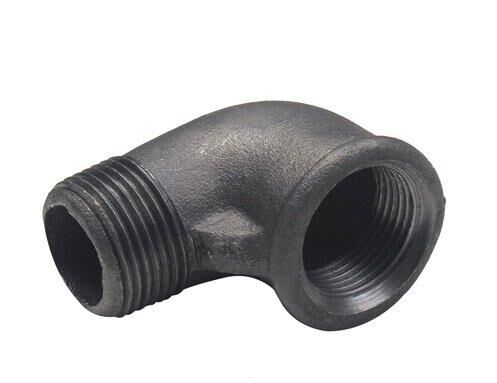 İnfit Kuyruklu Dirsek Dişli Siyah 3/4''