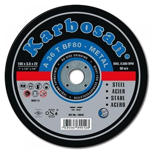 Karbosan Metal Kesme Diskleri (NK) 180x3.0x22x23