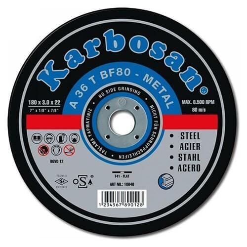 Karbosan Metal Kesme Diskleri (NK) 180x3.0x22x23