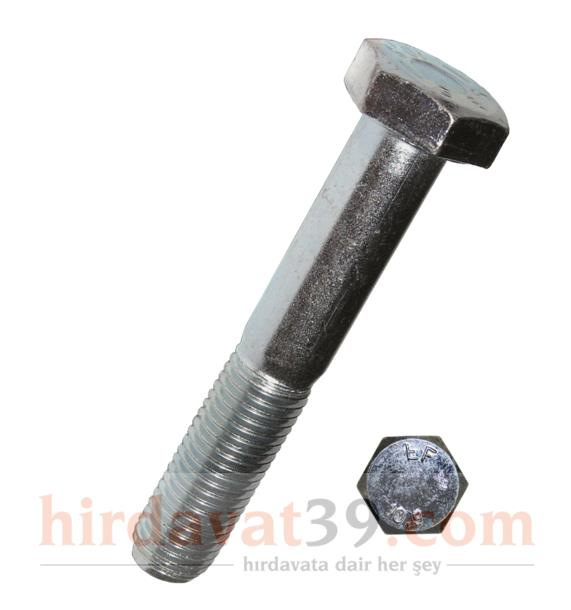 Civata Çelik Beyaz Kaplamalı Metrik 8.8 Kalite Yarım Diş M14 X 80
