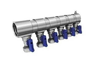 Kollektör Mini Küresel Vanalı 1'' (Mavi) 4'lü çıkış