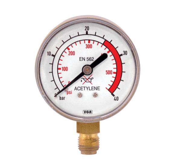 Yıldız 51140 Basınç Göstergesi 0-40 Asetilen Giriş