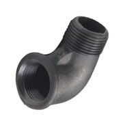 İnfit Kuyruklu Dirsek Dişli Siyah 1.1/2''