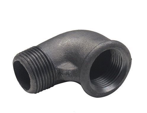 İnfit Kuyruklu Dirsek Dişli Siyah 1/2''