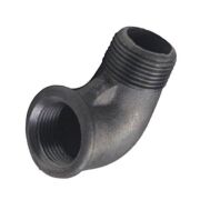 İnfit Kuyruklu Dirsek Dişli Siyah 1/2''