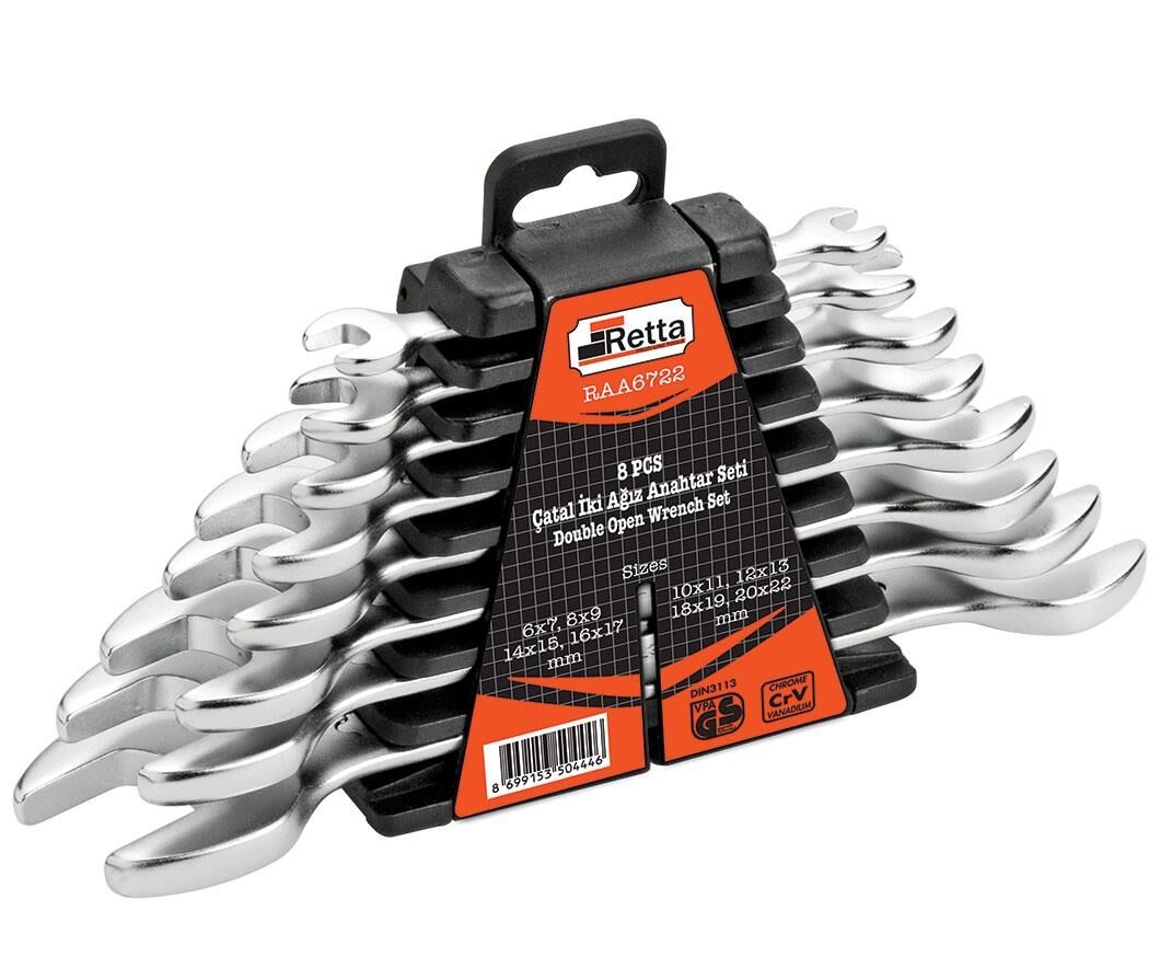Retta Çatal İki Ağız Anahtar Seti 12 Parça