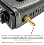 Rox Camping 0103 Tekli Portatif Kamp Ocak, Rüzgarlıklı, Ekstra Gaz Girişli