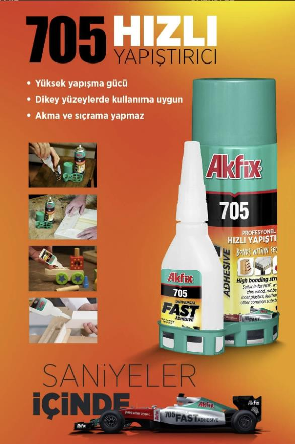 I Akfix 705 Üniversal Hızlı Yapıştırıcı 100gr 400 ml I