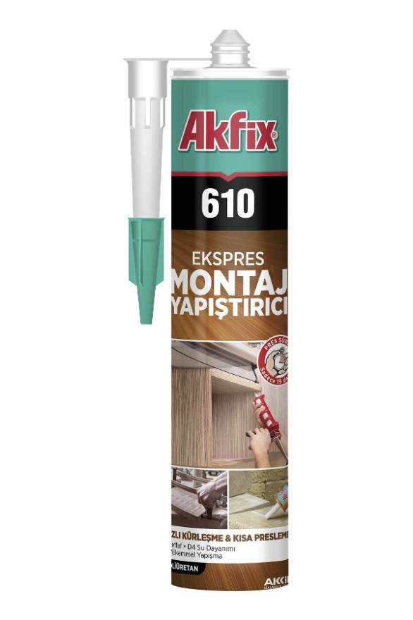 Akfix 610 PU Ekspres Sıvı Çivi 310ml Şeffaf Pls. Krt.