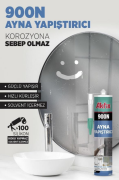 Akfix 900N Nötr Ayna Silikonu 280ml Şeffaf