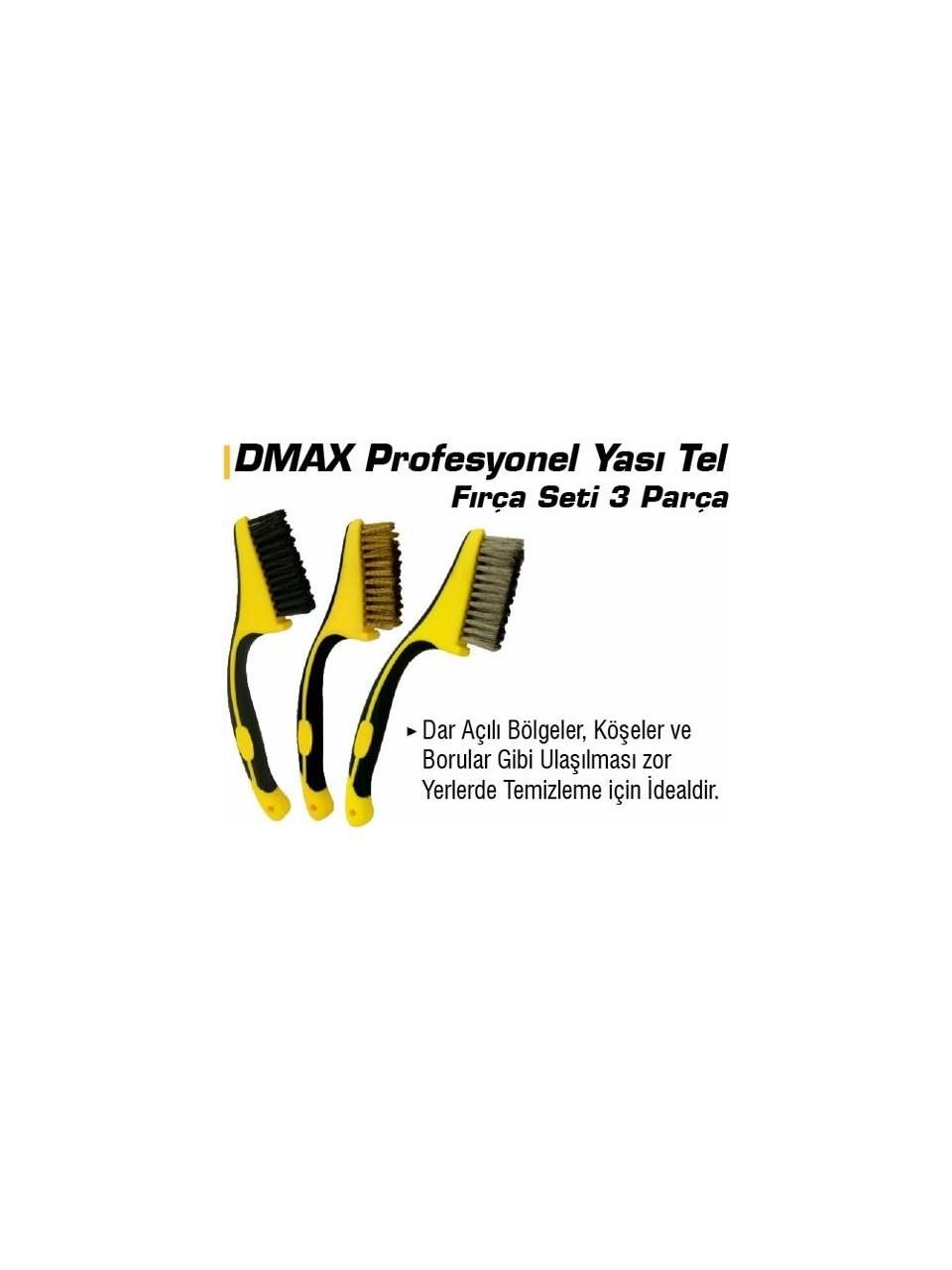 Dmax Profesyonel Yassı Tel Fırça Seti (3 Parça)
