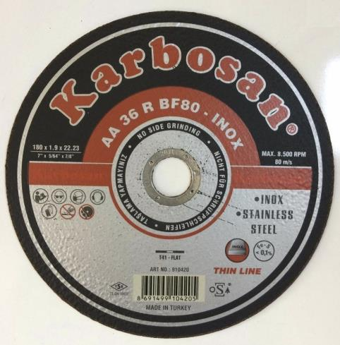 Karbosan İnox Metal Kesici İnce 180 mm Thin Line