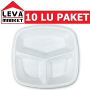 Leva Köpük Tabak 3 Bölmeli 10'lu