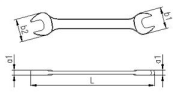 İzeltaş 0100 İki Ağız Anahtar Kısa Boy (mm) 24x26