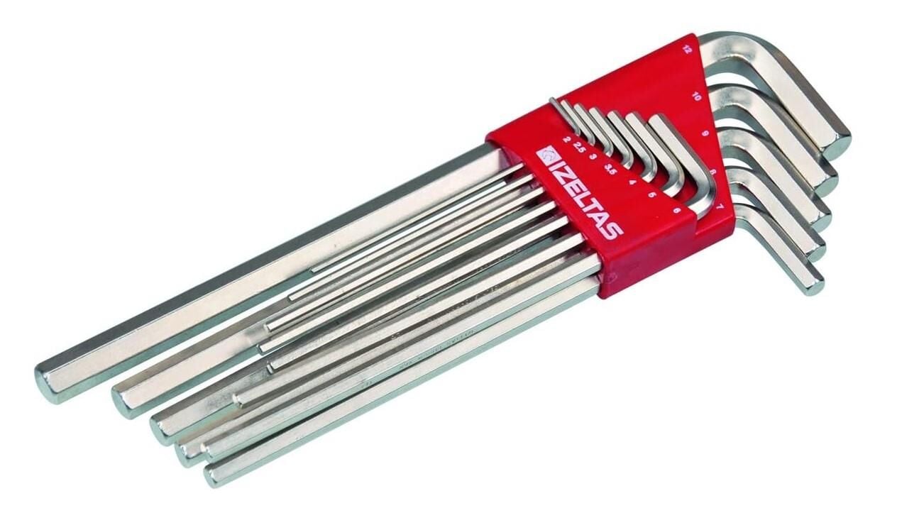 İzeltaş 4903 Allen Anahtar Takım Altı Köşe Uzun Boy (mm) 12 Parça