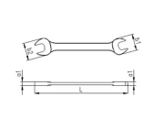 İzeltaş 0130 İki Ağız Anahtar Uzun Boy (mm) 24x26