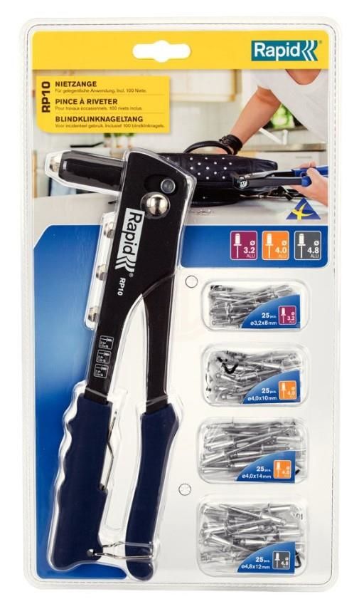 Rapid KIT RP10 Perçin Aleti + 100 Adet Perçin